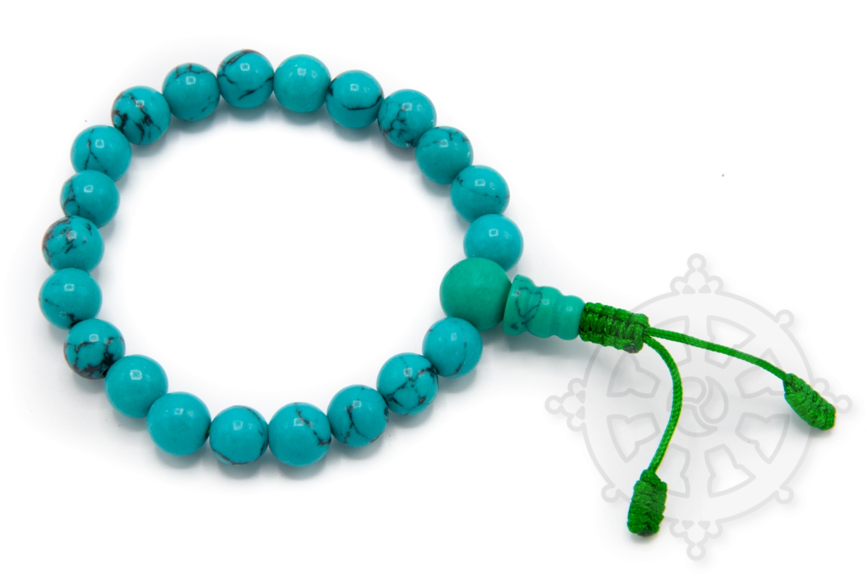 Wrist Mala with 21 beads in turquoise